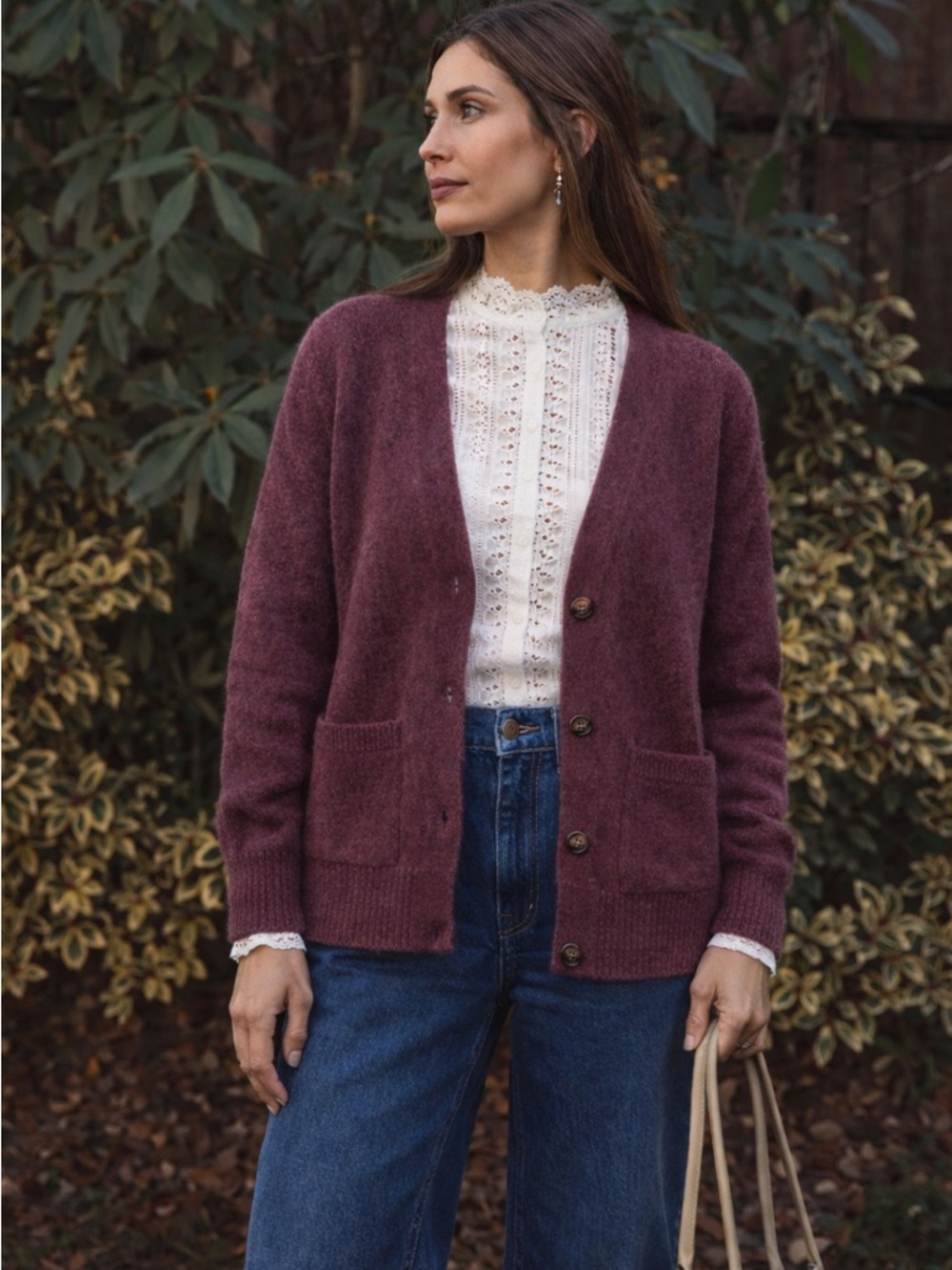 Naked Cashmere Cardigan Minimalist Luxury V-Neck Sweater S